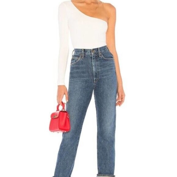 NWT Privacy Please "Emily" Ribbed One Shoulder Long Sleeve Bodysuit in Ivory XXS - Picture 5 of 12